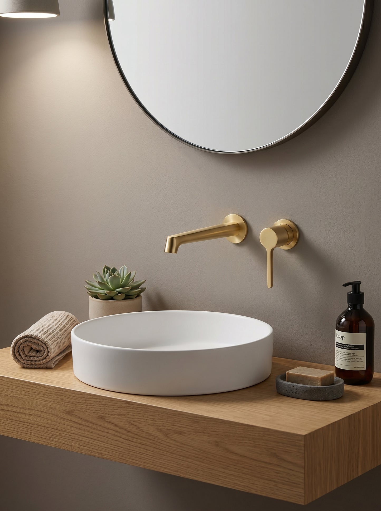 Mitigeur Lavabo Mural Encastrable en Laiton Massif - VENEZIA - Gris Gunmetal