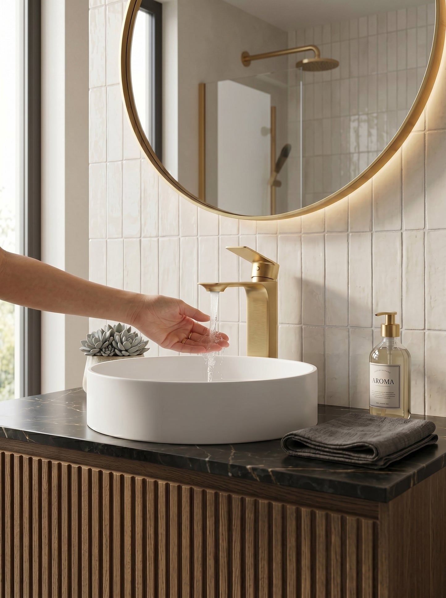 Mitigeur Lavabo en Laiton Massif - VERONA - Gris Gunmetal