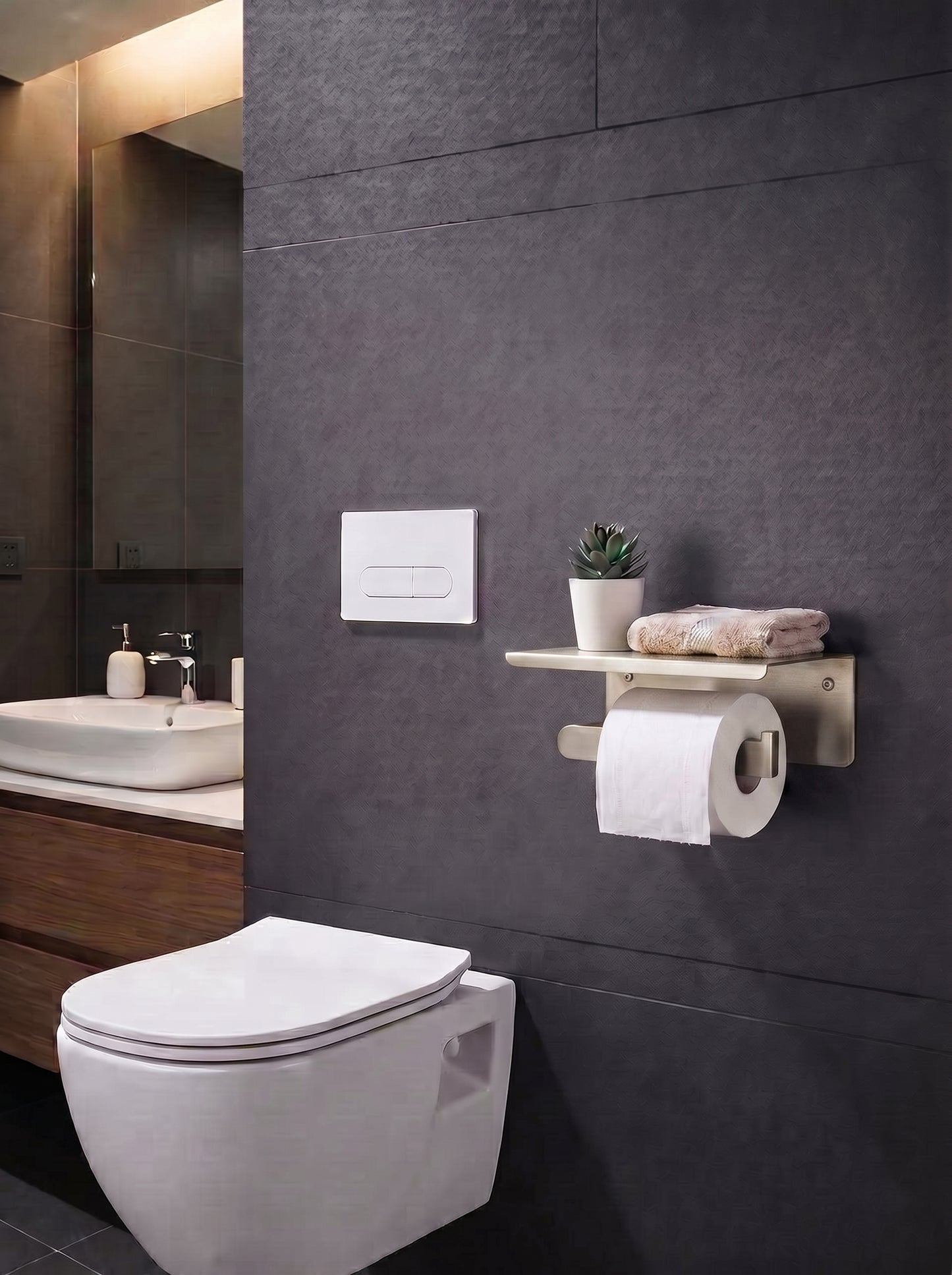 Porte-Papier Toilette avec Étagère - BOLOGNA