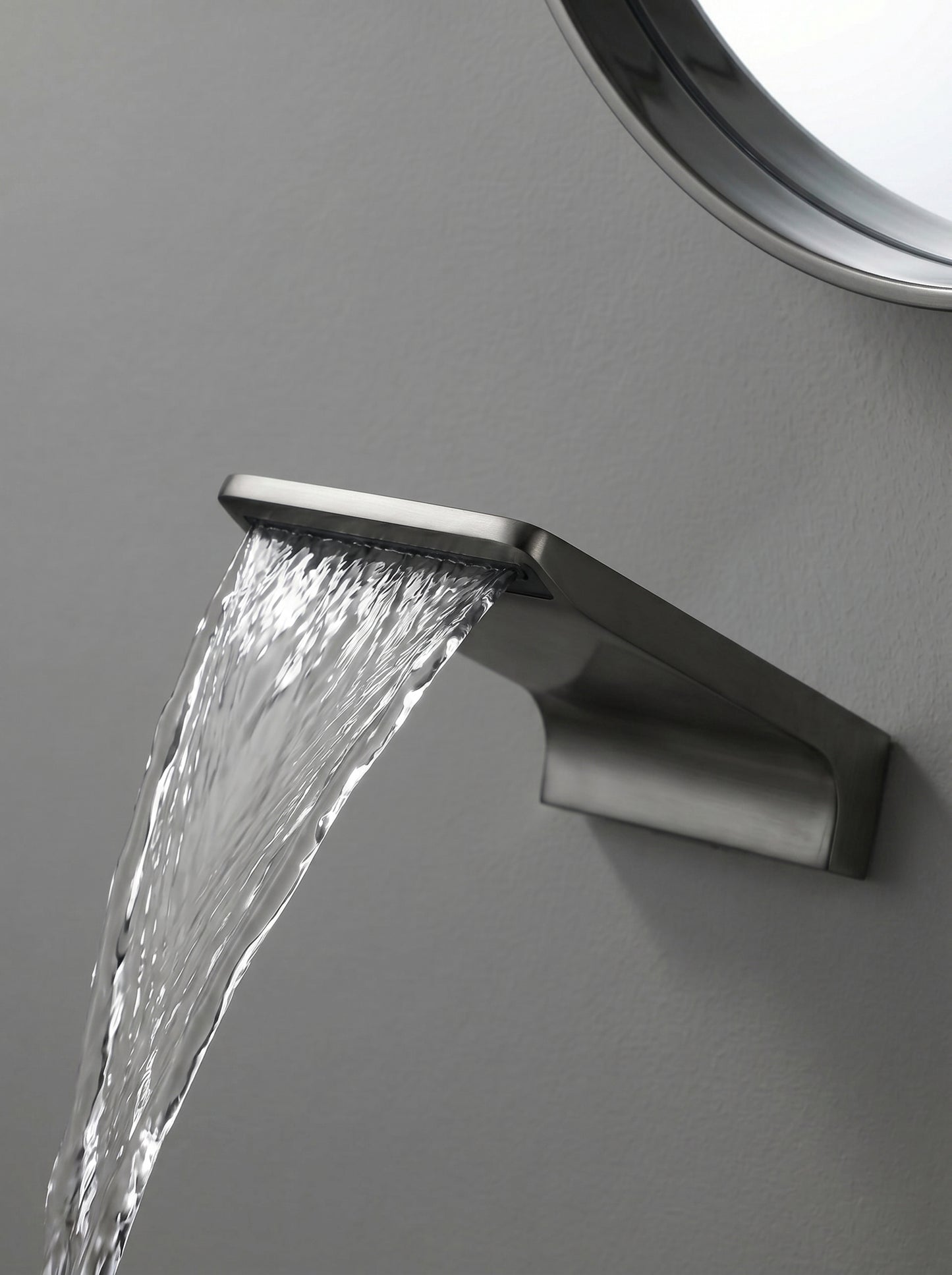 Mitigeur Lavabo Mural Encastrable en Laiton Massif - ARIA - Gris Chrome