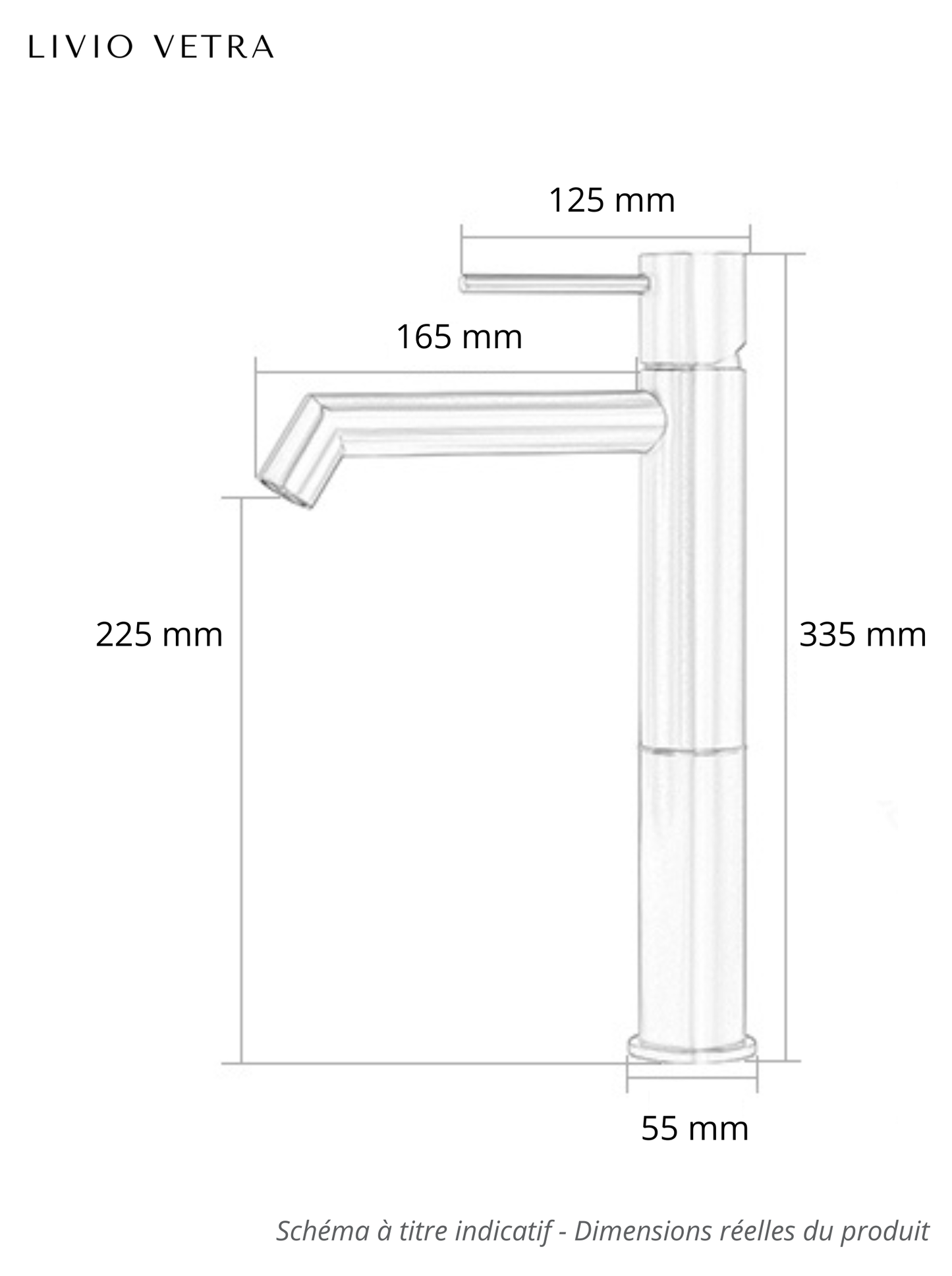 Mitigeur Lavabo Surélevé en Laiton Massif - RIVA
