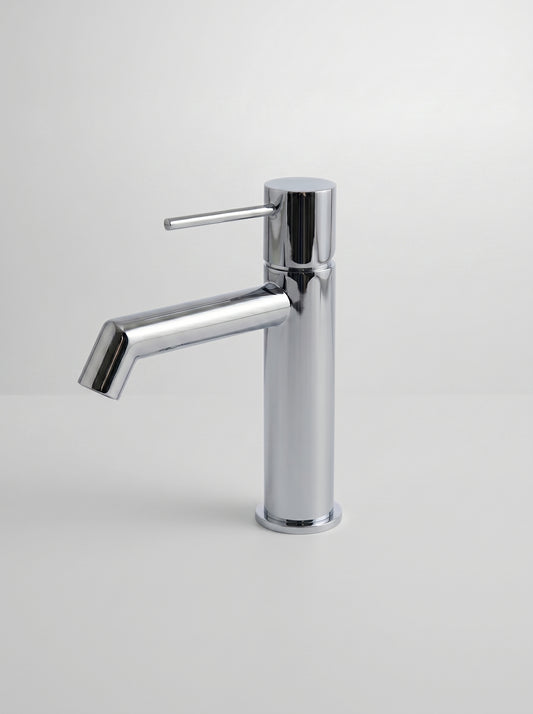 Mitigeur Lavabo Moderne en Laiton Massif - RIVO - Gris Chrome