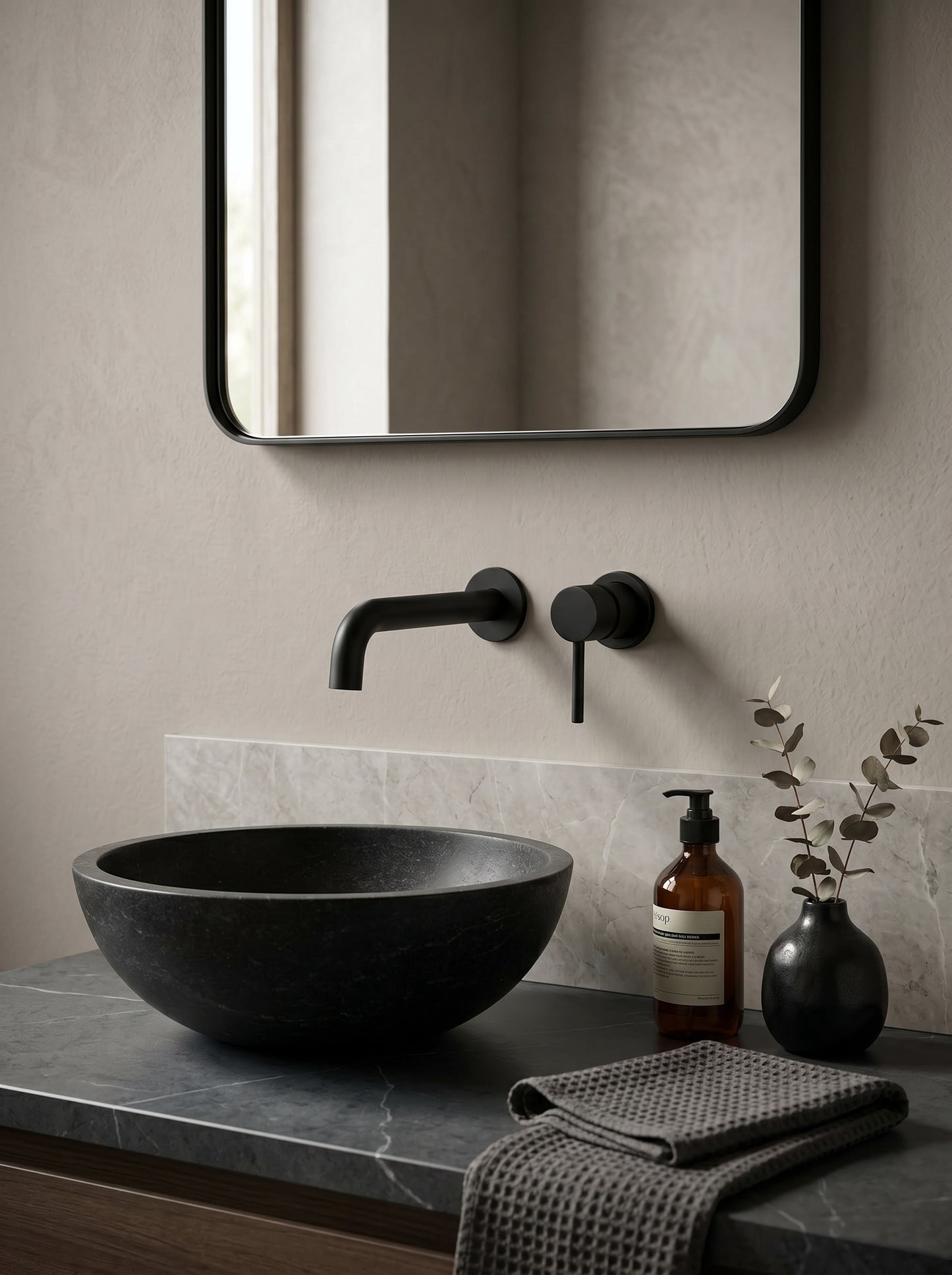 Mitigeur Lavabo Mural Encastrable en Laiton Massif - MILANO