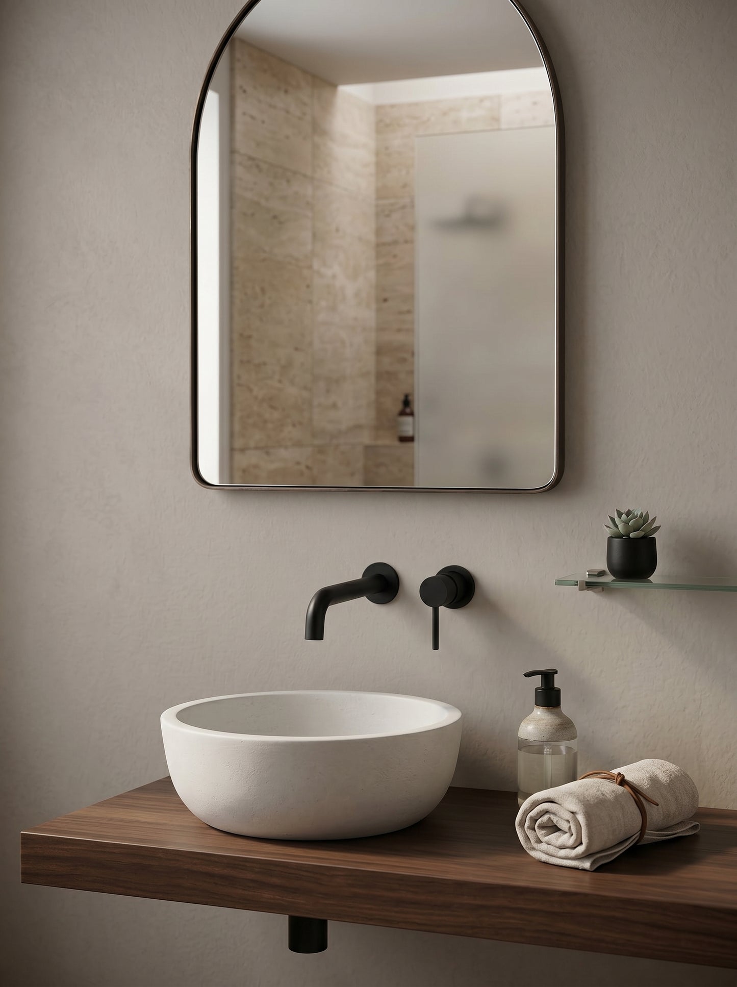 Mitigeur Lavabo Mural Encastrable en Laiton Massif - MILANO