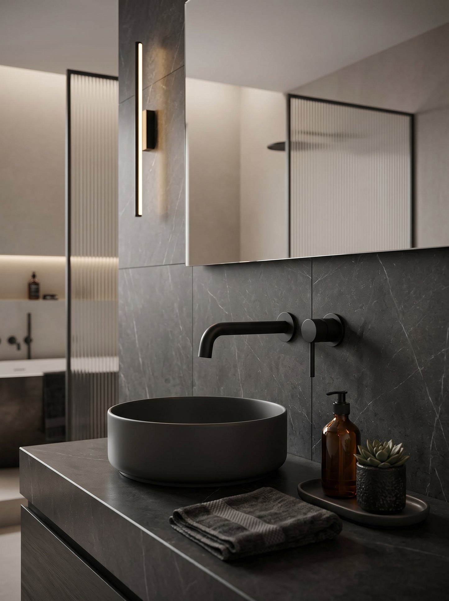 Mitigeur Lavabo Mural Encastrable en Laiton Massif - MILANO