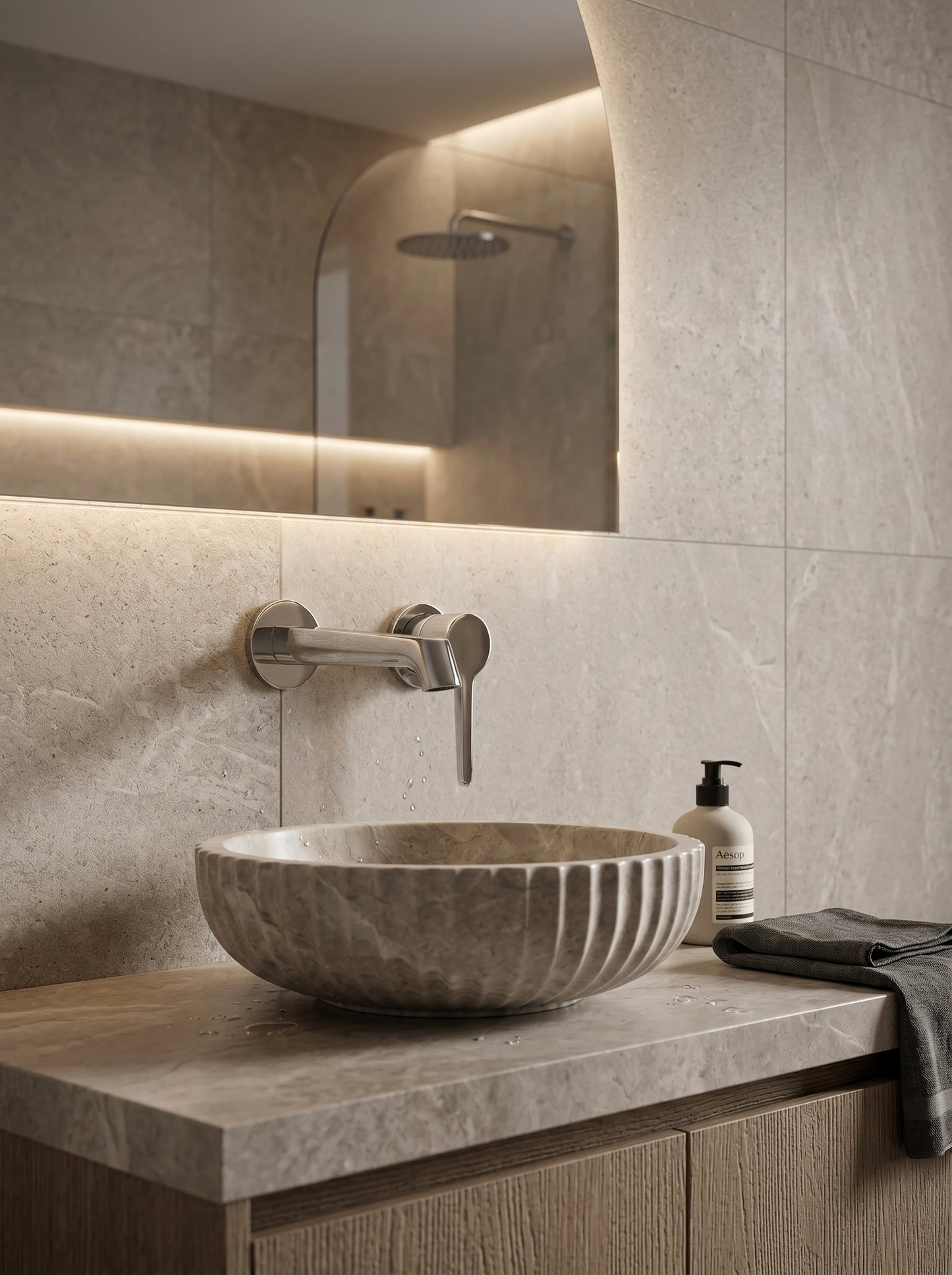 Mitigeur Lavabo Mural Encastrable en Laiton Massif - VENEZIA