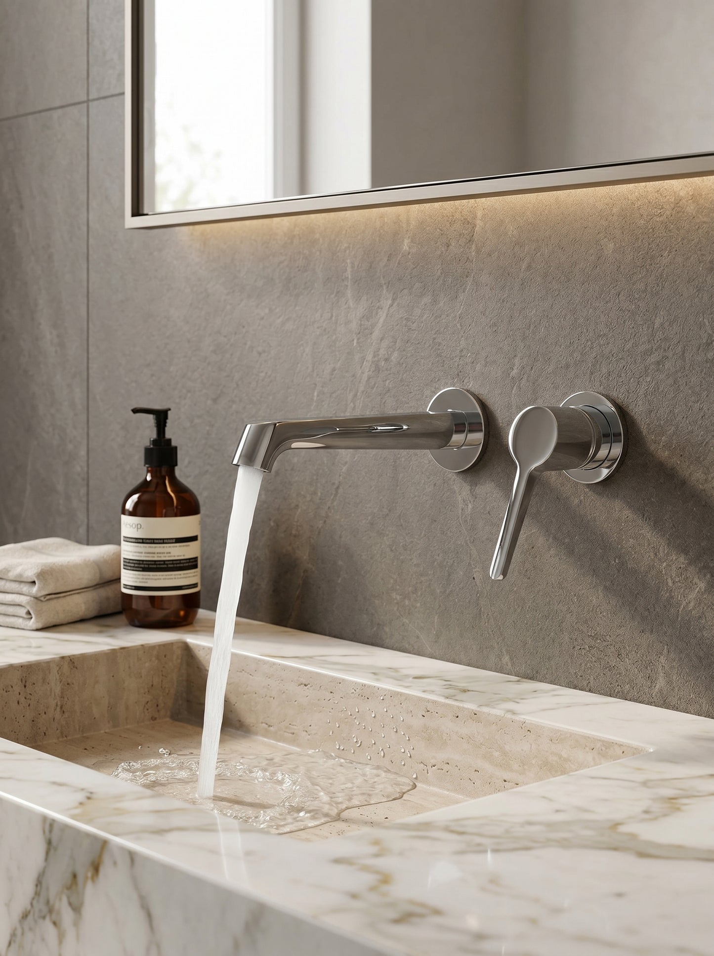 Mitigeur Lavabo Mural Encastrable en Laiton Massif - VENEZIA
