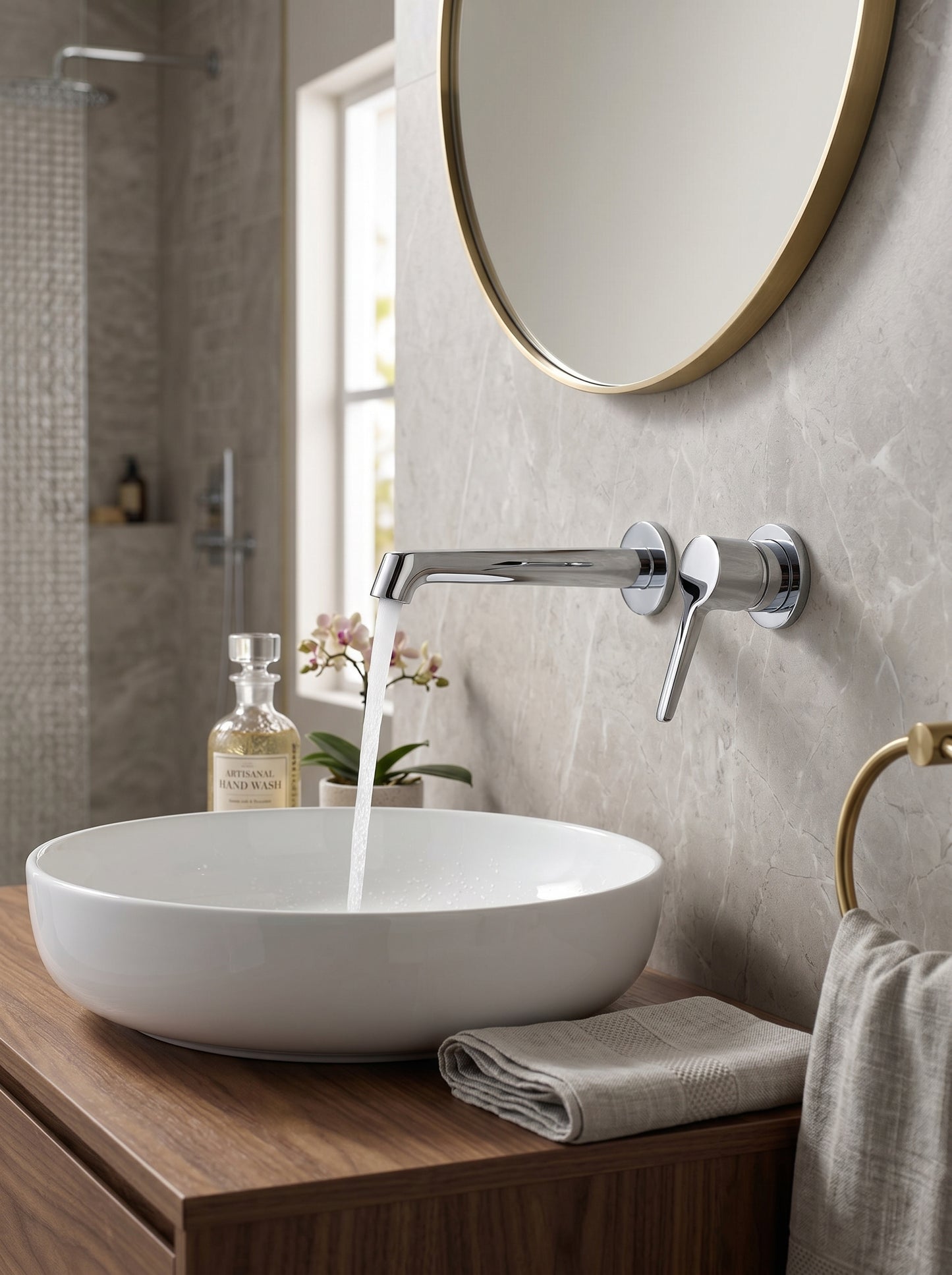 Mitigeur Lavabo Mural Encastrable en Laiton Massif - VENEZIA