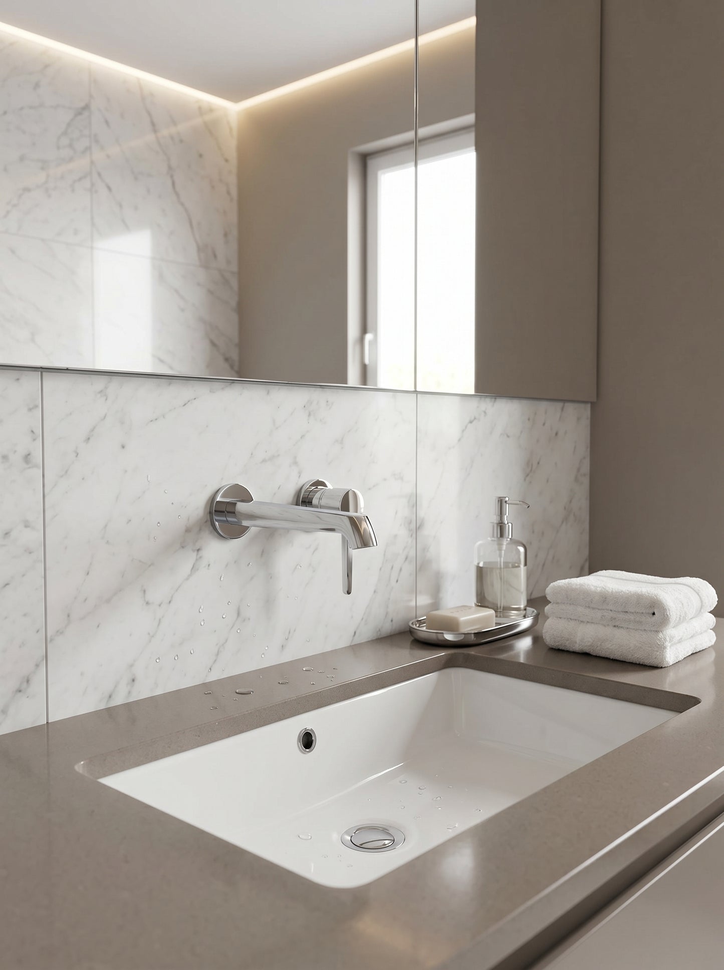 Mitigeur Lavabo Mural Encastrable en Laiton Massif - VENEZIA