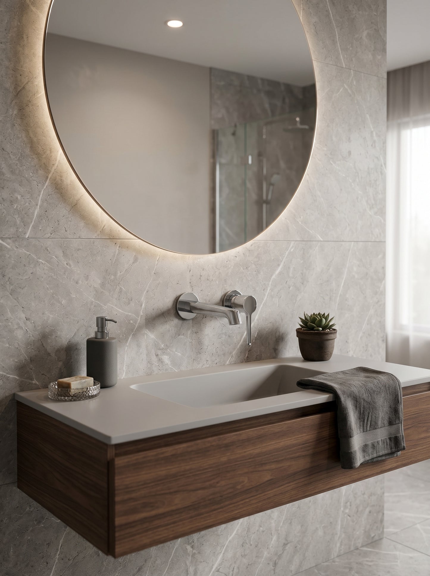 Mitigeur Lavabo Mural Encastrable en Laiton Massif - VENEZIA