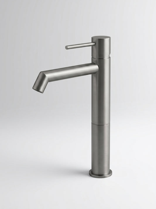 Mitigeur Lavabo Surélevé en Laiton Massif - RIVA - Gris Gunmetal