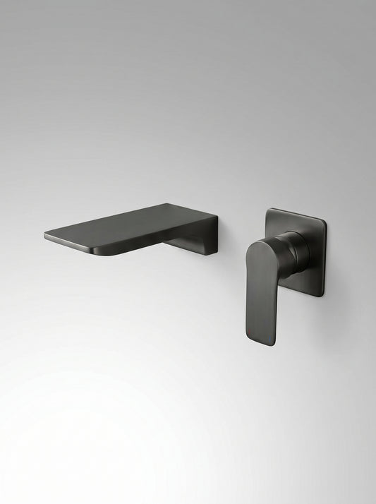 Mitigeur Lavabo Mural Encastrable en Laiton Massif - ARIA - Gris Gunmetal