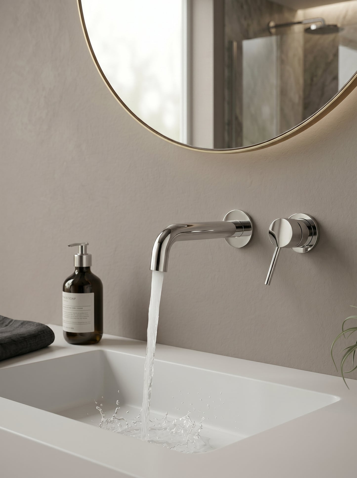 Mitigeur Lavabo Mural Encastrable en Laiton Massif - MILANO