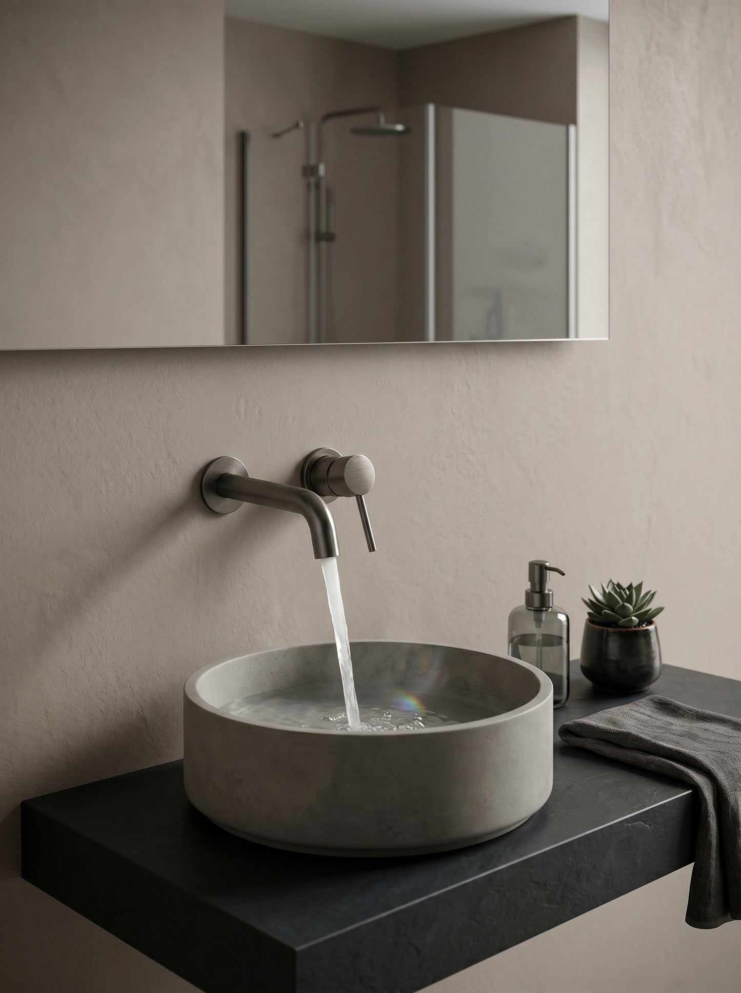 Mitigeur Lavabo Mural Encastrable en Laiton Massif - MILANO