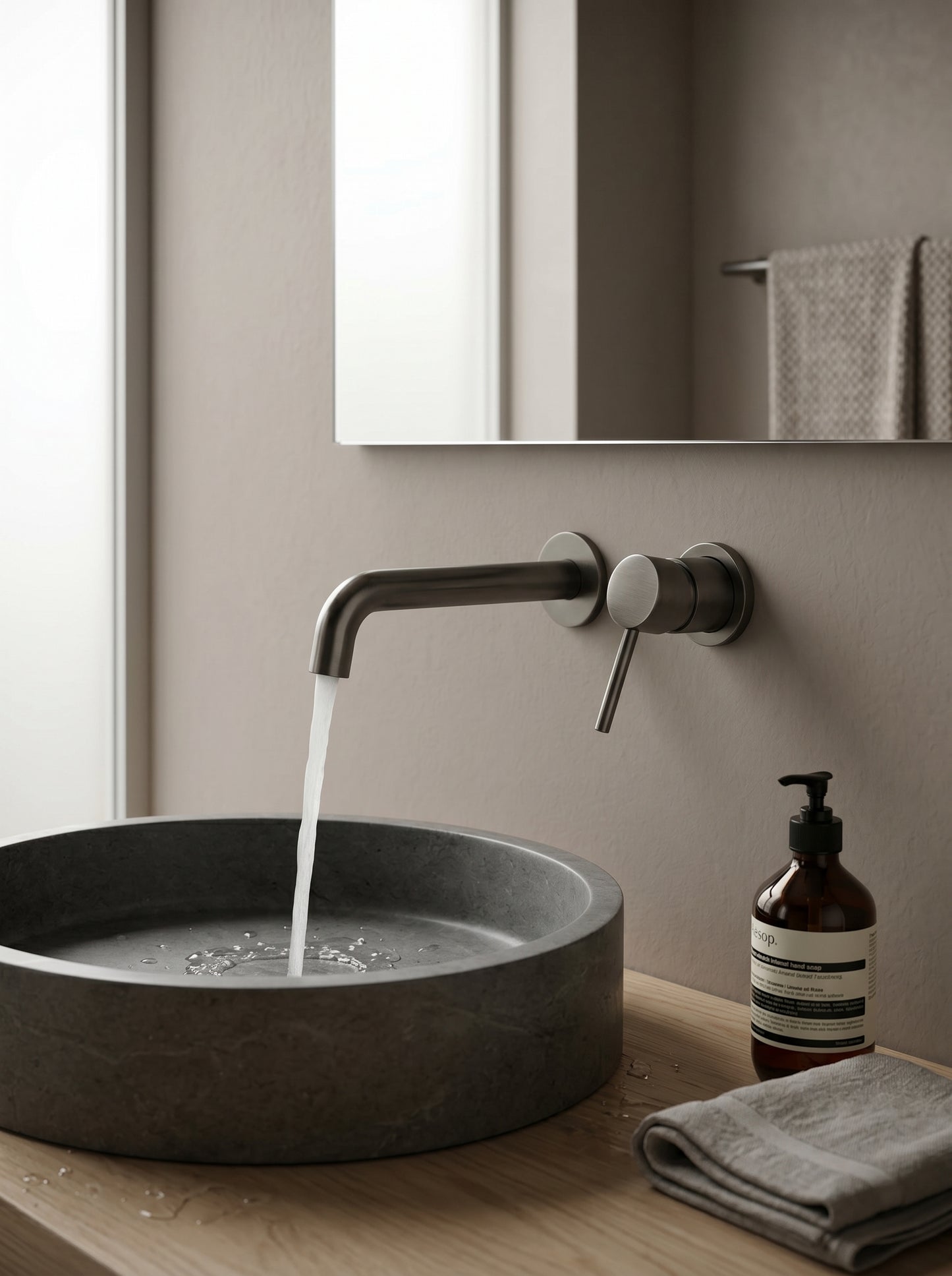 Mitigeur Lavabo Mural Encastrable en Laiton Massif - MILANO