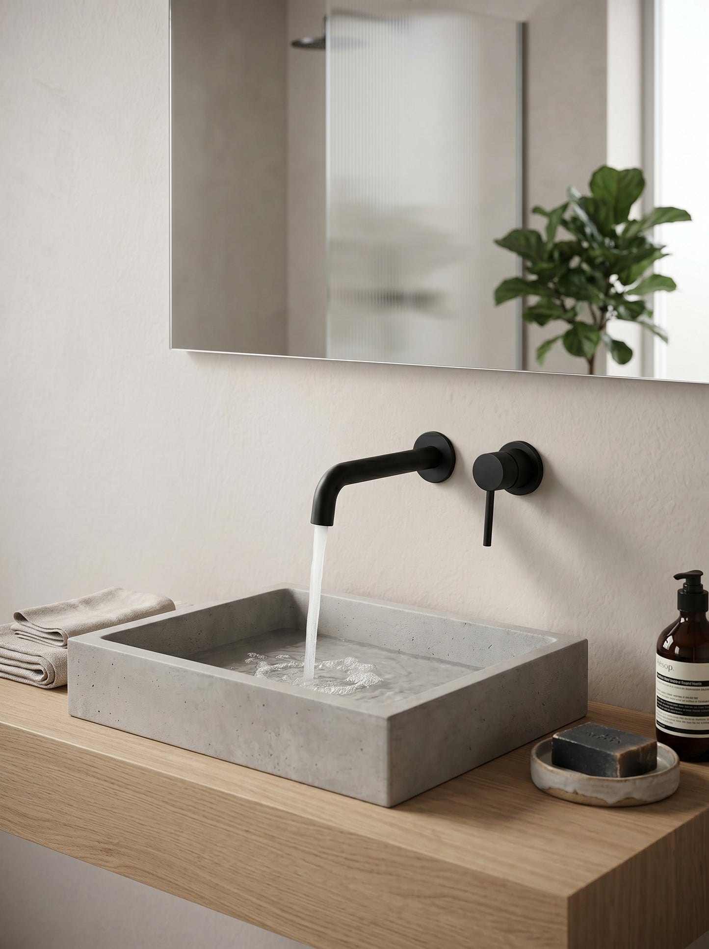 Mitigeur Lavabo Mural Encastrable en Laiton Massif - MILANO