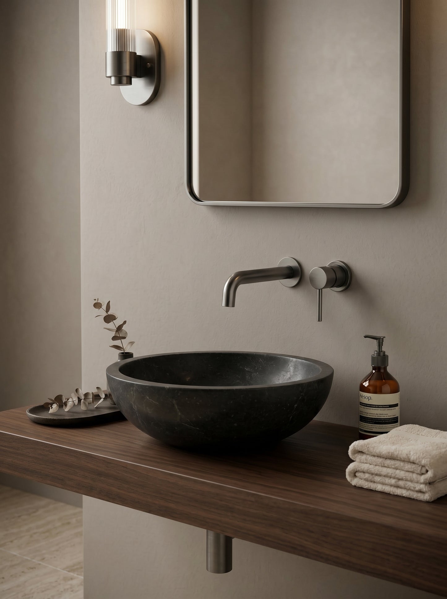 Mitigeur Lavabo Mural Encastrable en Laiton Massif - MILANO