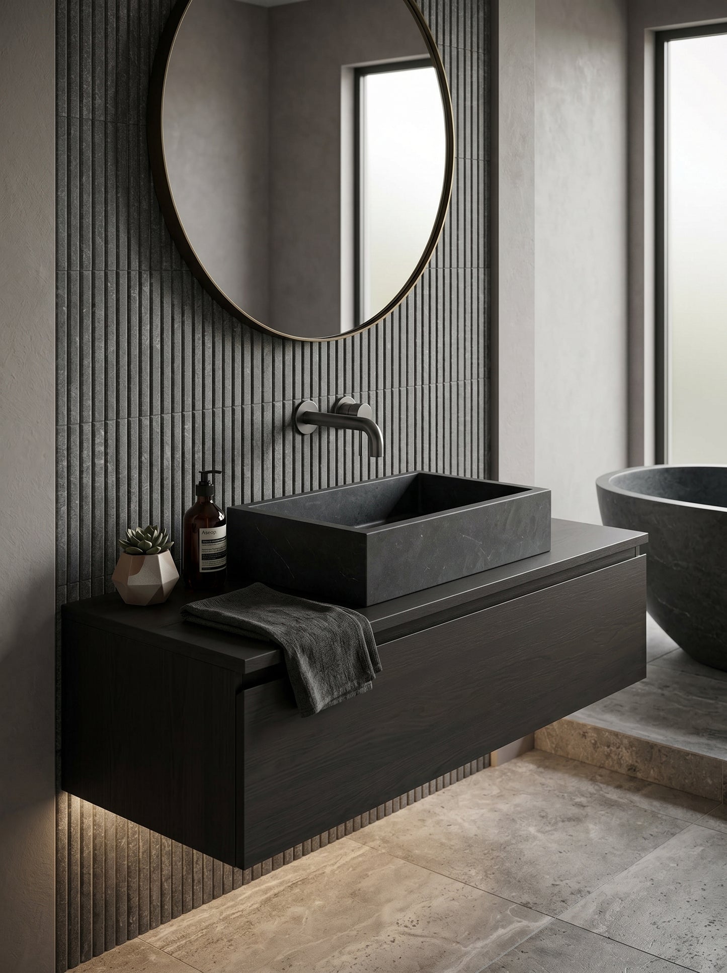 Mitigeur Lavabo Mural Encastrable en Laiton Massif - MILANO