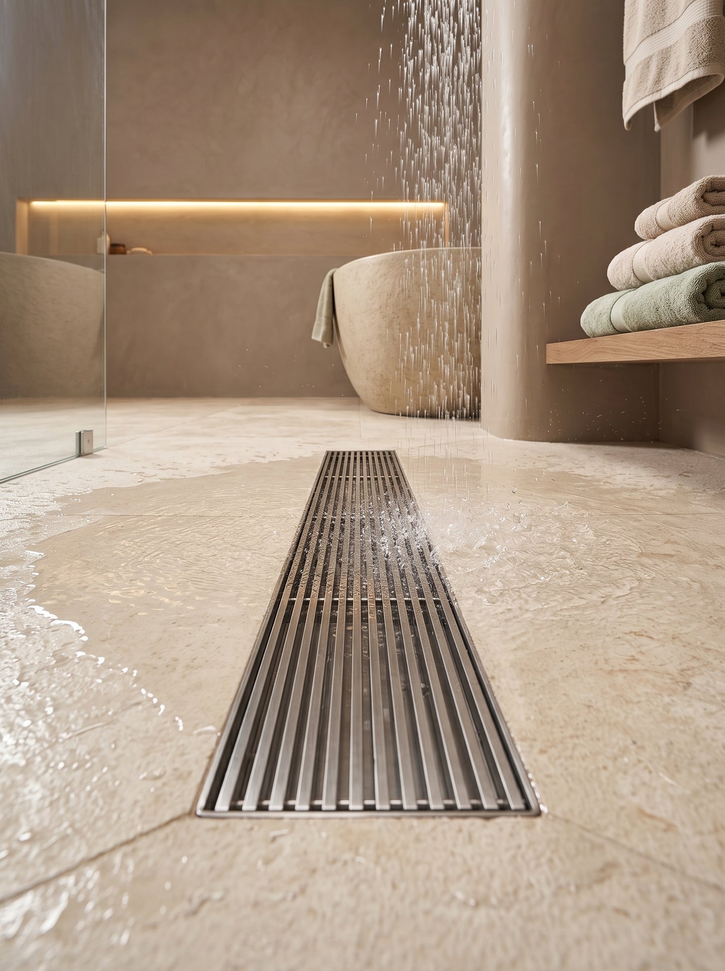 Caniveau de Douche Italien en Laiton Massif - OLYMPIA
