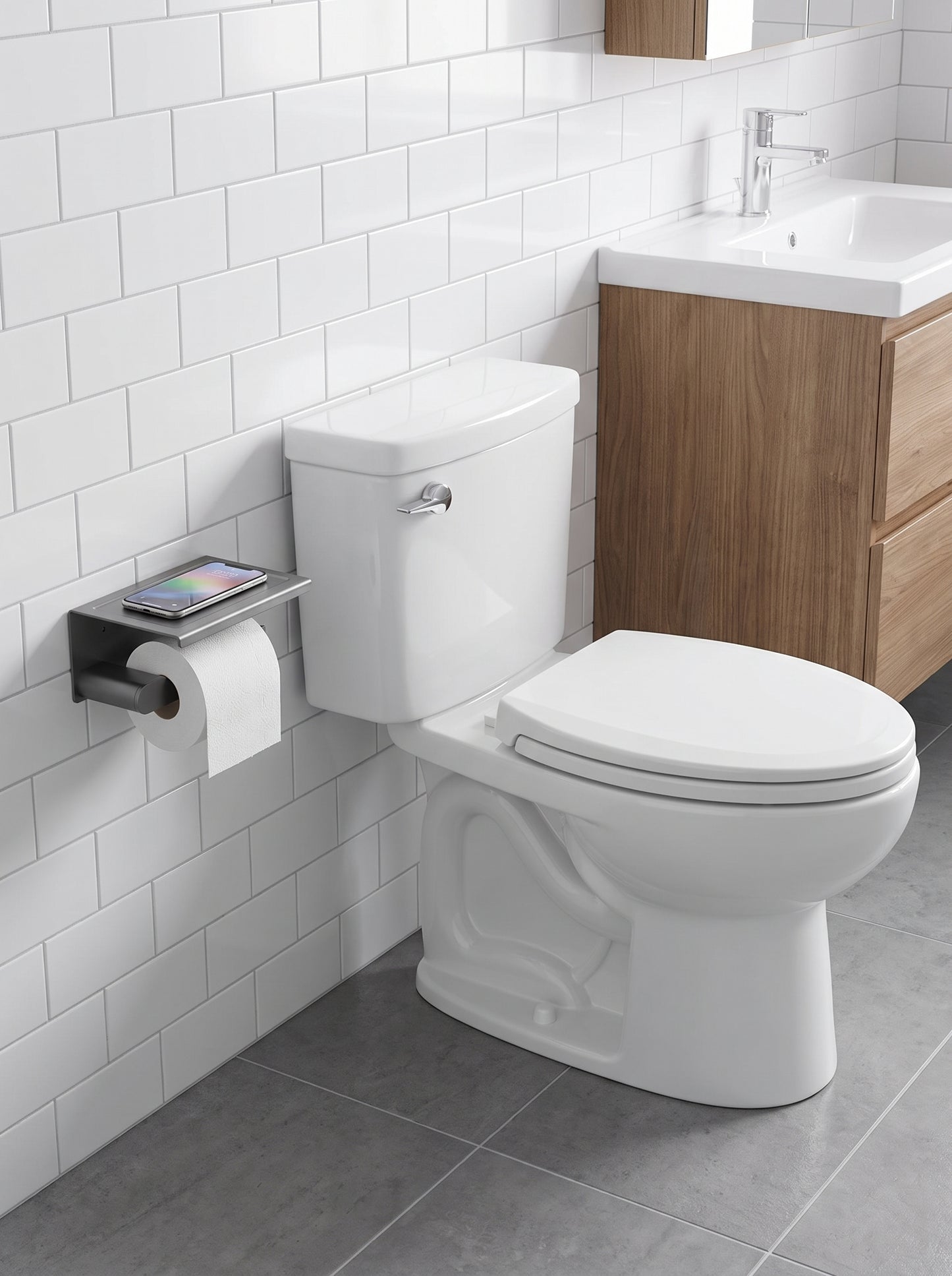 Porte-Papier Toilette avec Étagère - BOLOGNA