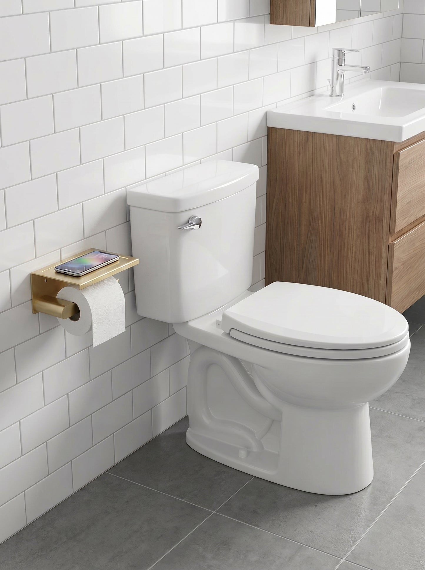Porte-Papier Toilette avec Étagère - BOLOGNA