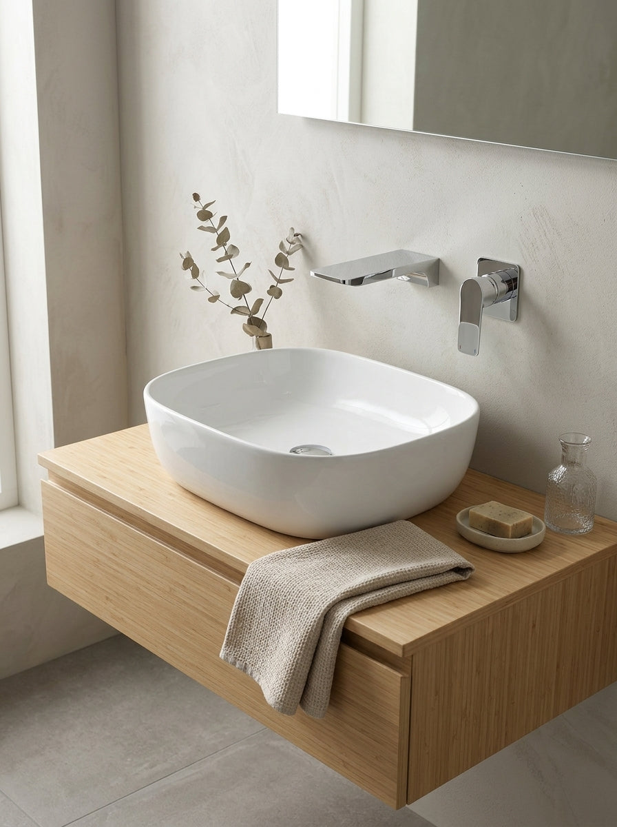 Mitigeur Lavabo Mural Encastrable en Laiton Massif - ARIA - Gris Gunmetal