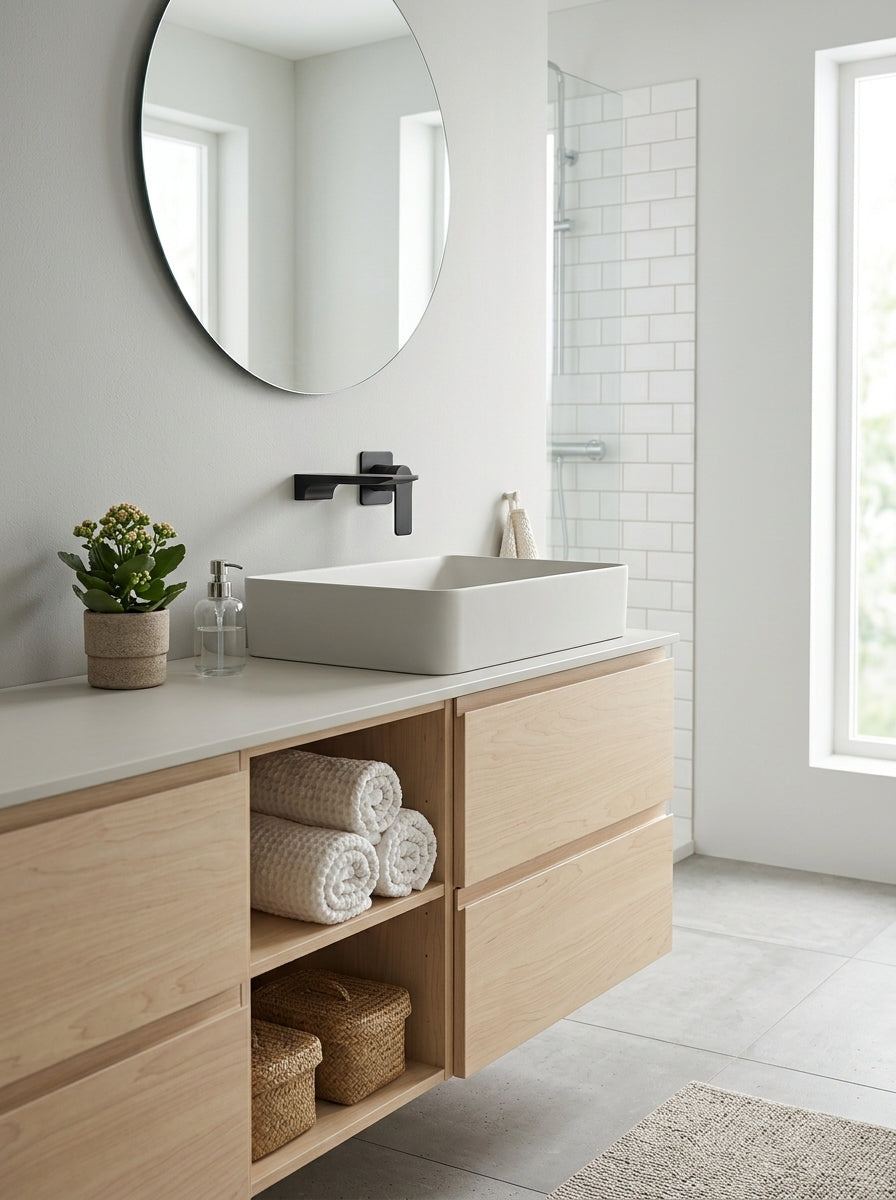Mitigeur Lavabo Mural Encastrable en Laiton Massif - ARIA - Gris Gunmetal
