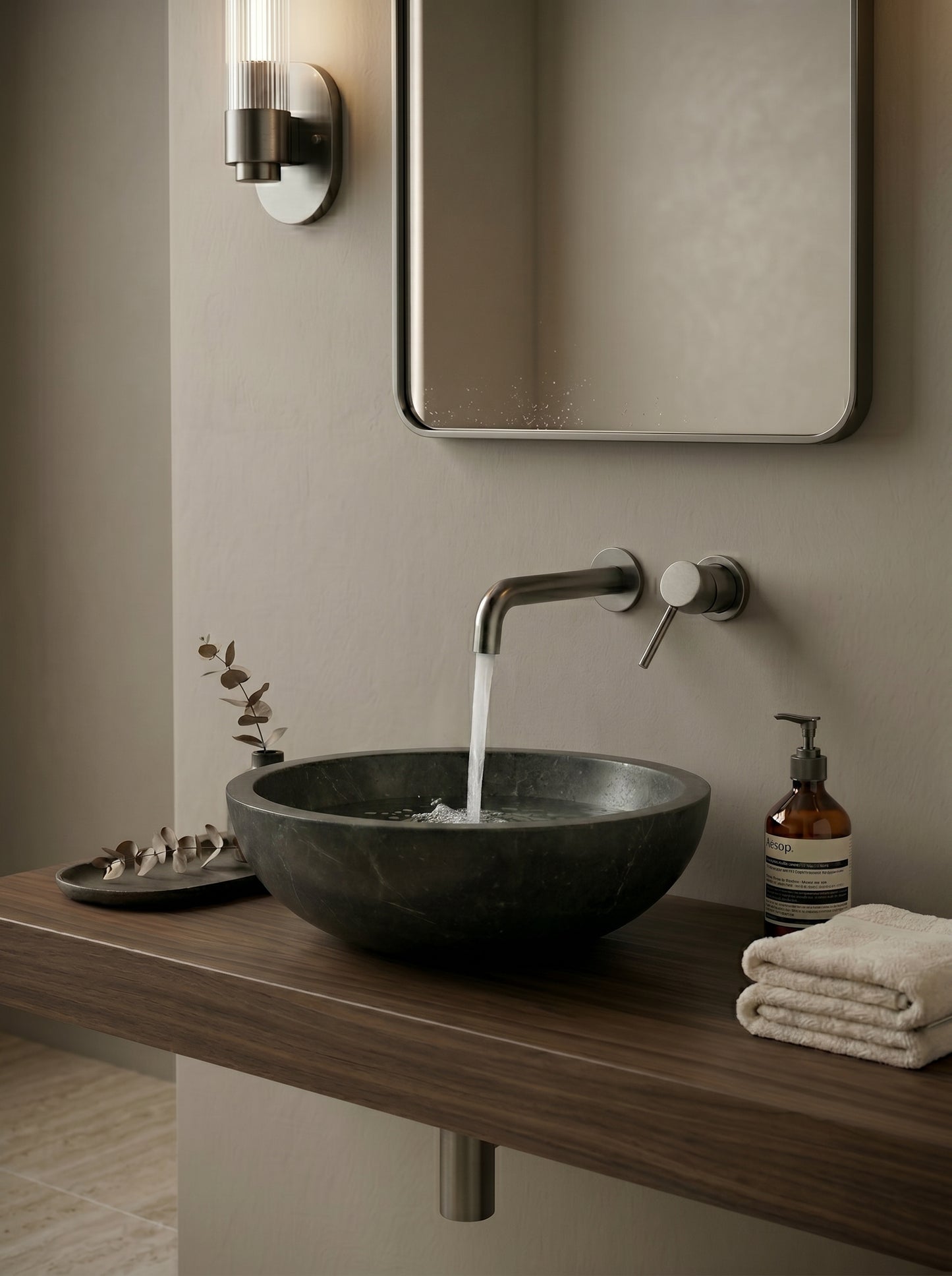Mitigeur Lavabo Mural Encastrable en Laiton Massif - MILANO