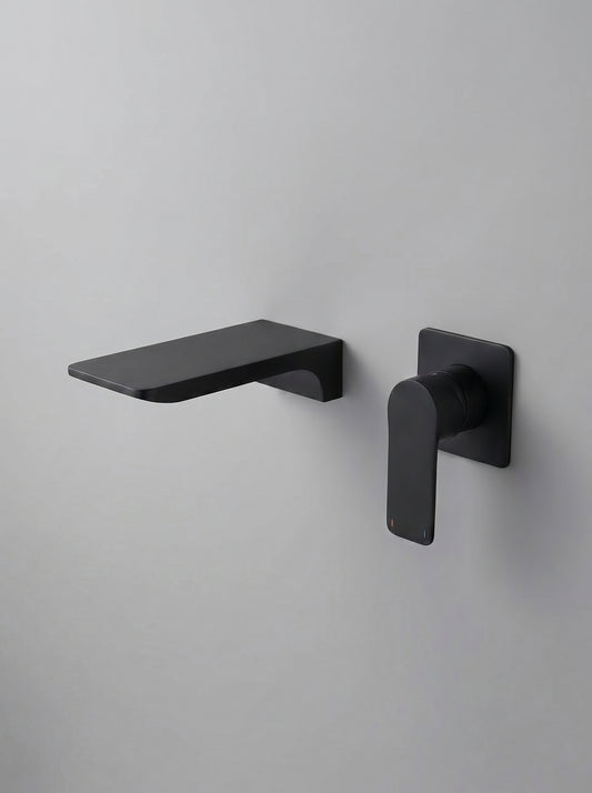 Mitigeur Lavabo Mural Encastrable en Laiton Massif - ARIA - Noir Mat