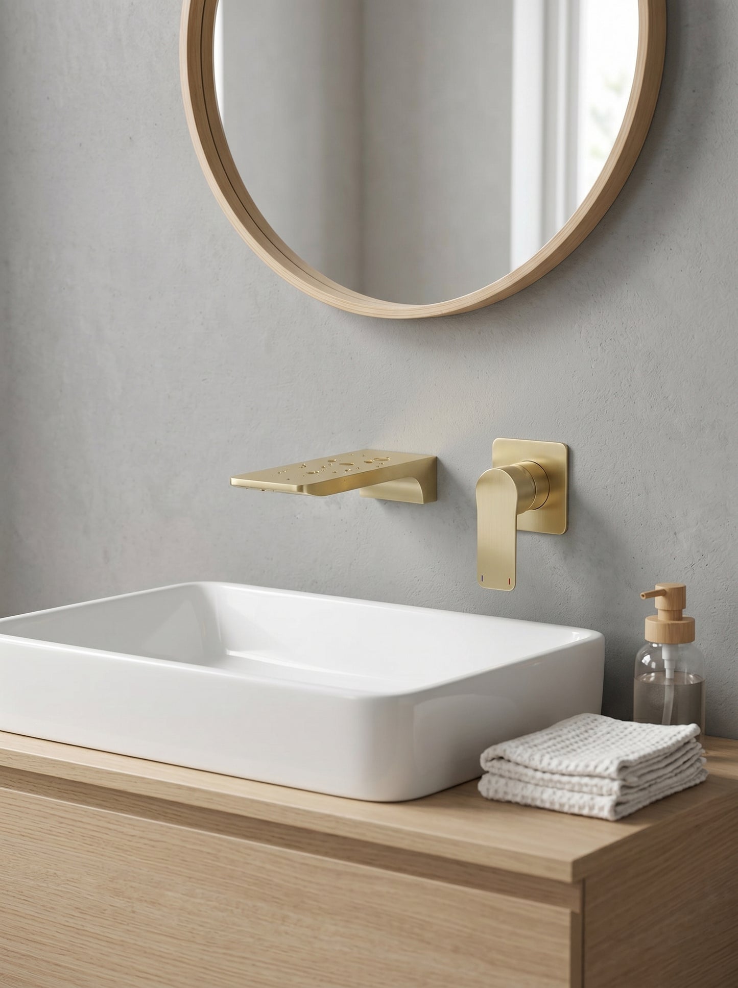 Mitigeur Lavabo Mural Encastrable en Laiton Massif - ARIA - Gris Gunmetal