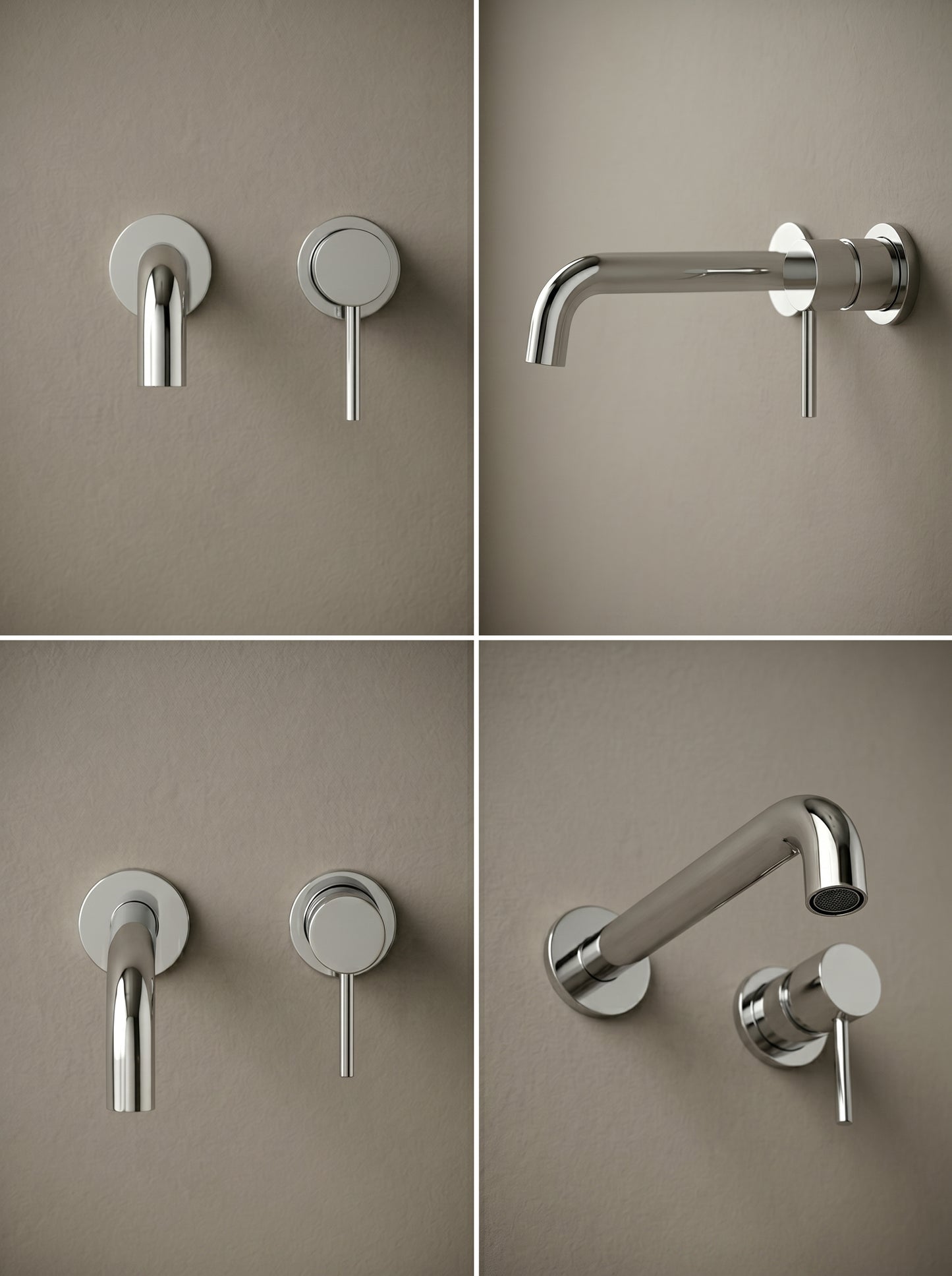 Mitigeur Lavabo Mural Encastrable en Laiton Massif - MILANO
