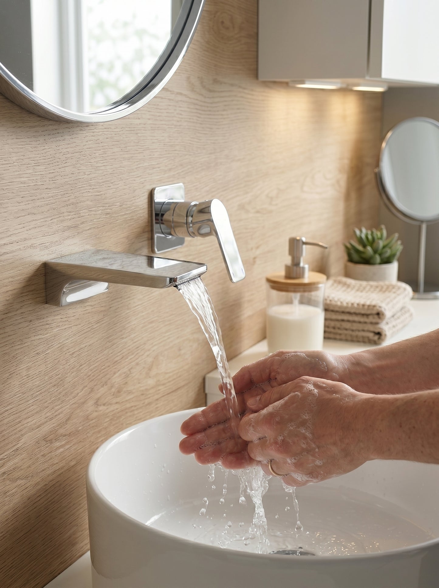 Mitigeur Lavabo Mural Encastrable en Laiton Massif - ARIA - Gris Gunmetal