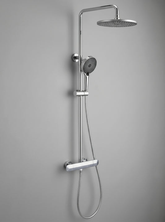 Colonne de douche Murale Thermostatique en Laiton Massif - AZZURA - Gris Chrome